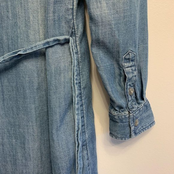 XXS American Eagle Chambray Shirt Dress Tie Waist - Picture 7 of 9